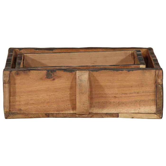Tavă 2 pcs Maro 29 x 31 x 10 cm Lemn recuperat masiv - WALTI WALTI