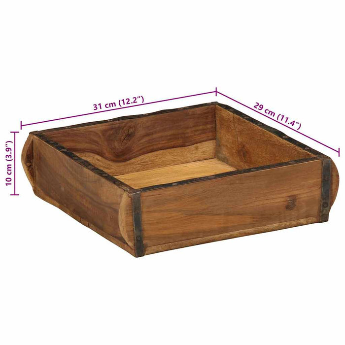 Tavă 4 pcs Maro 29 x 31 x 10 cm Lemn recuperat masiv - WALTI WALTI