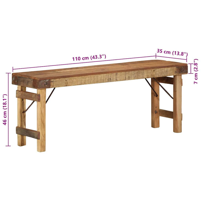 bancă natural 110 x 35 x 46 cm Lemn Vechi Recuperat - WALTI WALTI