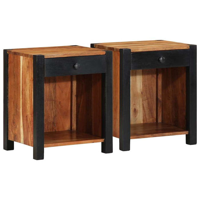 Dulap de noapte 2 pcs Maro 40 x 35 x 50 cm Lemn Solid de Acacia - WALTI WALTI