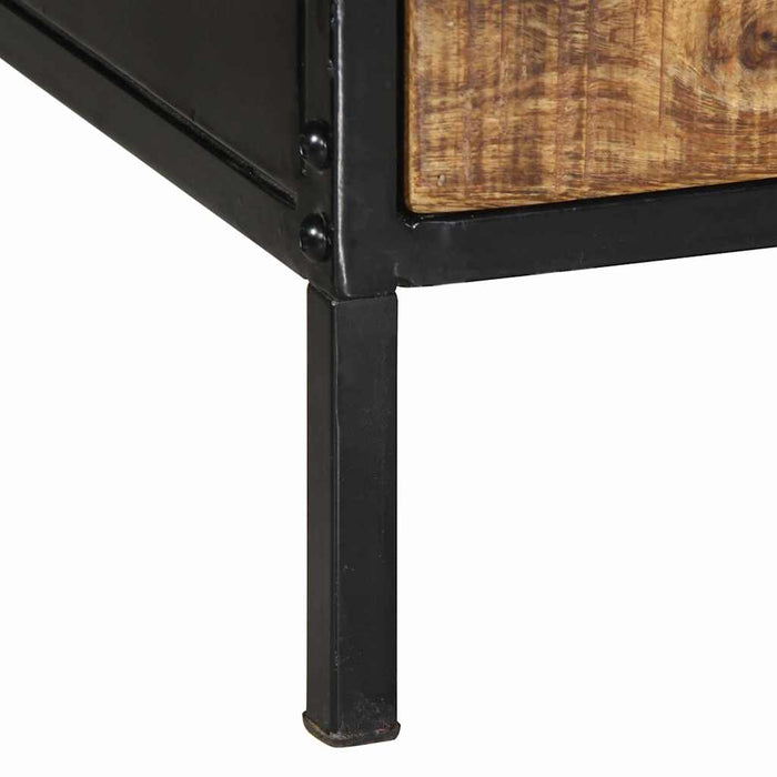 Masă de cafea Maro 90 x 50 x 40 cm Lemn de mango masiv și metal - WALTI WALTI