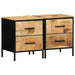 Dulap de noapte cu sertar 2 pcs Maro și negru 40 x 35 x 50 cm - WALTI WALTI