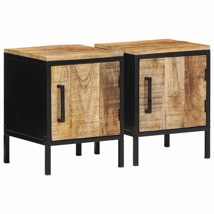 Dulap de noapte 2 pcs Maro și negru 30 x 30 x 40 cm - WALTI WALTI