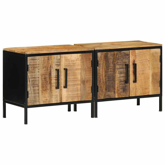 Dulap de noapte 2 pcs Maro și negru 50 x 30 x 45 cm - WALTI WALTI
