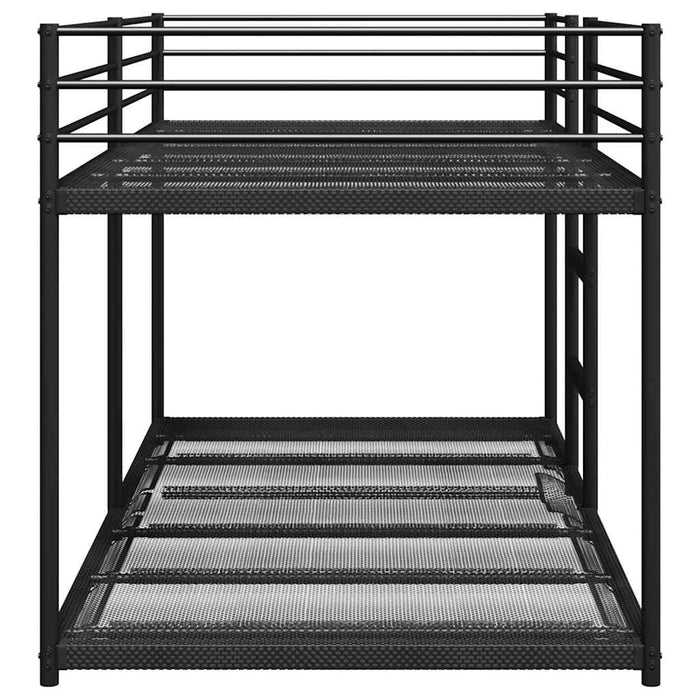 Pat supraetajat fără saltea negru 75x190 cm oțel WALTI