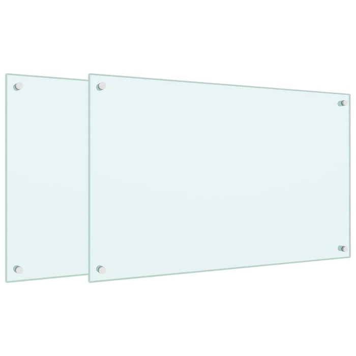 Panou antistropi bucătărie 2 buc. alb 80x50cm sticlă securizată - WALTI WALTI