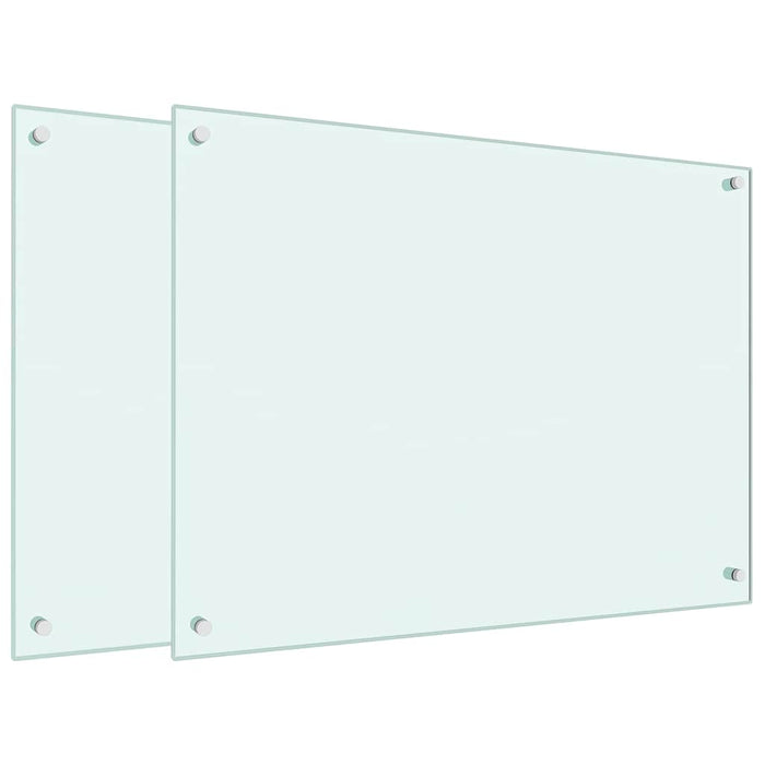 Panou antistropi bucătărie 2 buc. alb 80x60cm sticlă securizată - WALTI WALTI