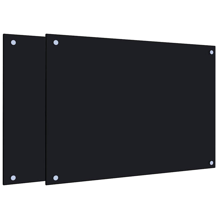 Panou antistropi bucătărie 2 buc. negru 70x50cm sticlă securiz. - WALTI WALTI