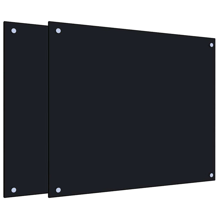 Panou antistropi bucătărie 2 buc. negru 70x60cm sticlă securiz. - WALTI WALTI