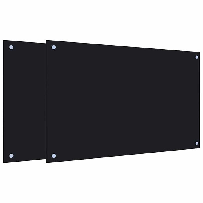 Panou antistropi bucătărie 2 buc. negru 80x50cm sticlă securiz. - WALTI WALTI