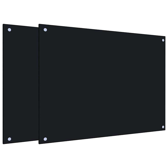 Panou antistropi bucătărie 2 buc. negru 80x60cm sticlă securiz. - WALTI WALTI