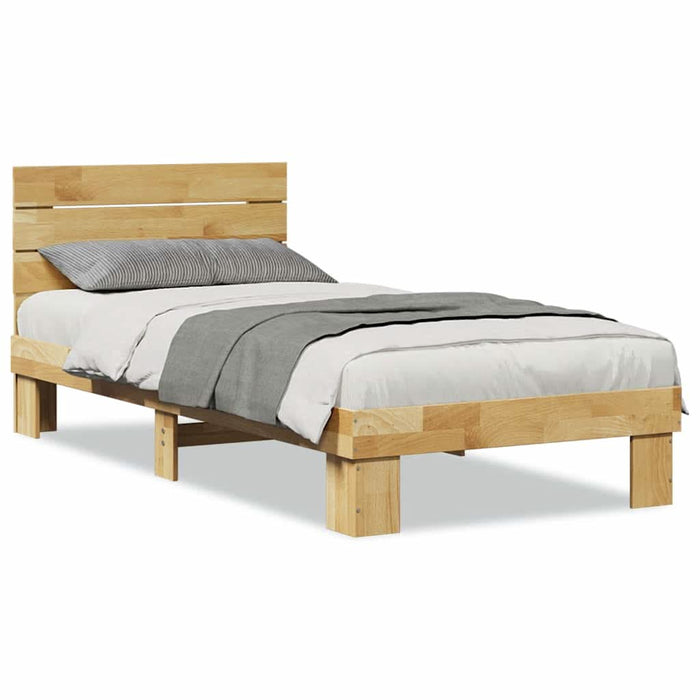 Cadru pat cu tăblie fără saltea 75x190 cm lemn masiv de stejar - WALTI WALTI