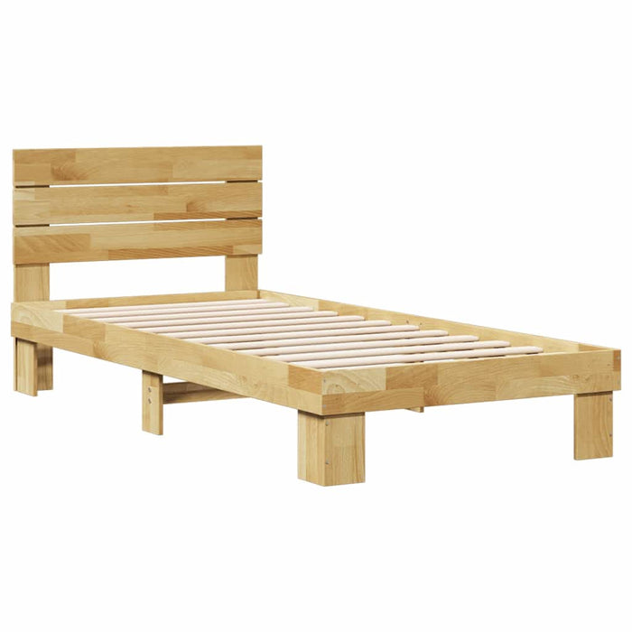 Cadru pat cu tăblie fără saltea 75x190 cm lemn masiv de stejar - WALTI WALTI