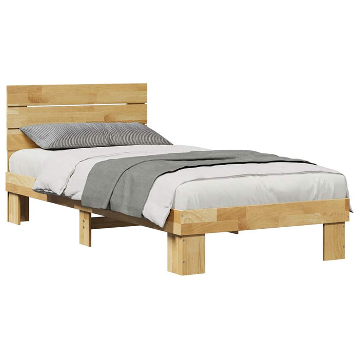 Cadru pat cu tăblie fără saltea 75x190 cm lemn masiv de stejar - WALTI WALTI