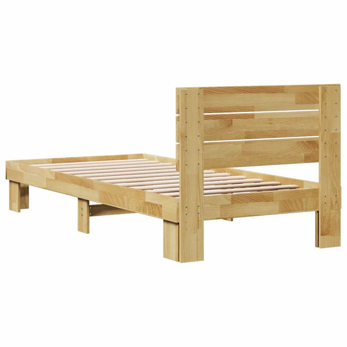 Cadru pat cu tăblie fără saltea 75x190 cm lemn masiv de stejar - WALTI WALTI