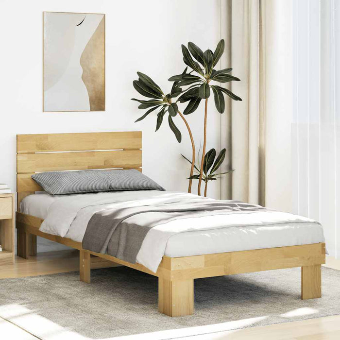 Cadru pat cu tăblie fără saltea 75x190 cm lemn masiv de stejar - WALTI WALTI