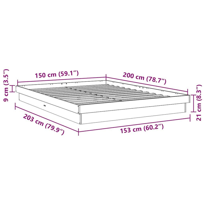 Cadru de pat fără saltea 150x200 cm din lemn masiv de stejar - WALTI WALTI
