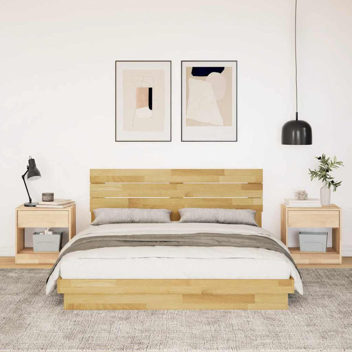Cadru de pat cu tăblie fără saltea 160x200 cm lemn masiv stejar - WALTI WALTI