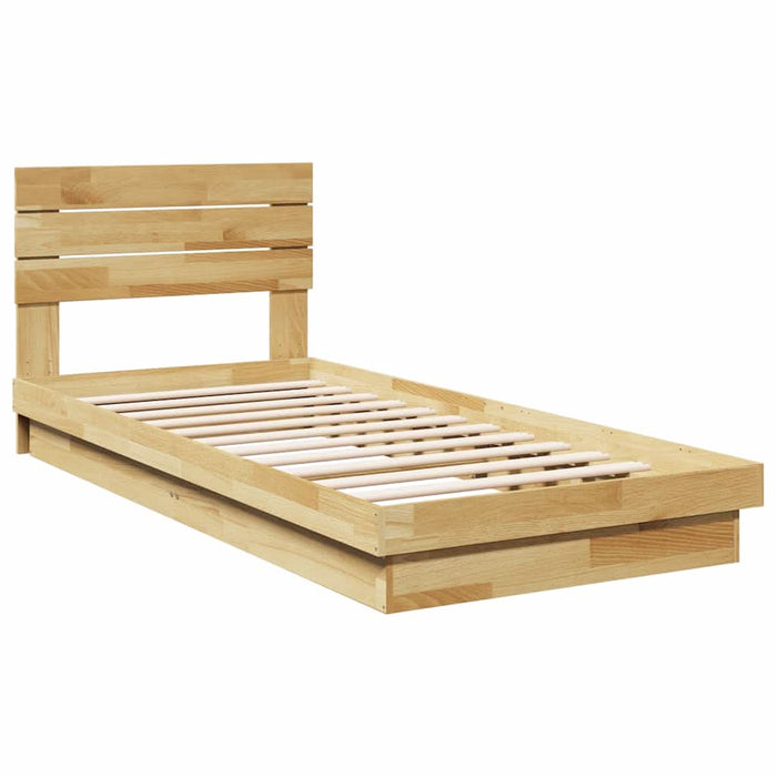 Cadru pat cu tăblie fără saltea 75x190 cm lemn masiv de stejar - WALTI WALTI