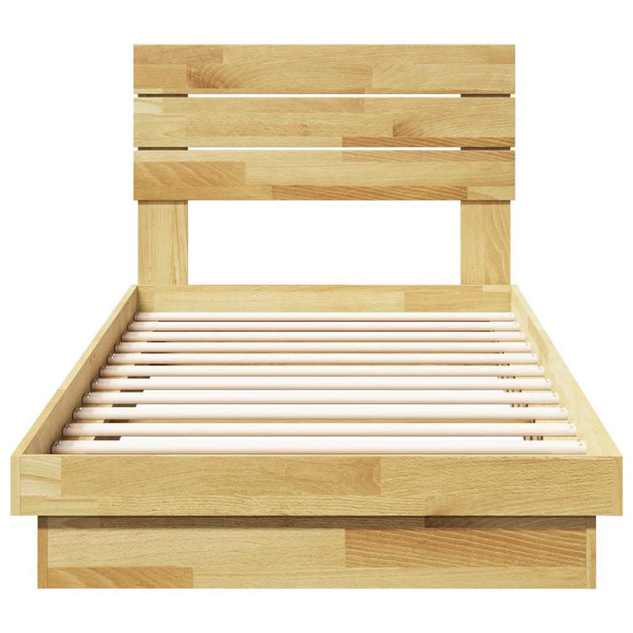 Cadru pat cu tăblie fără saltea 75x190 cm lemn masiv de stejar - WALTI WALTI
