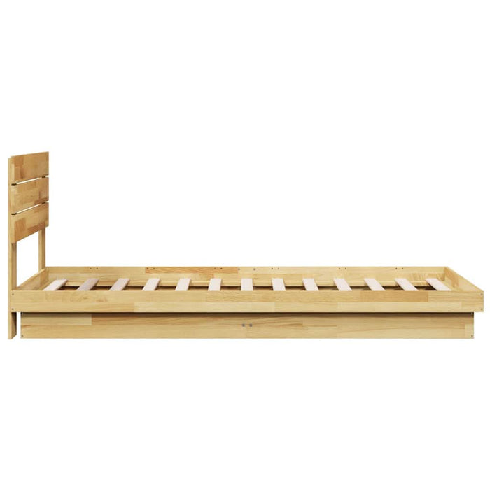 Cadru pat cu tăblie fără saltea 75x190 cm lemn masiv de stejar - WALTI WALTI