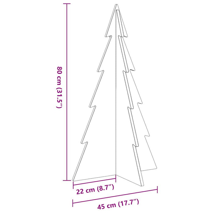 Brad de Crăciun decorativ, alb, 80 cm, lemn de pin masiv - WALTI WALTI