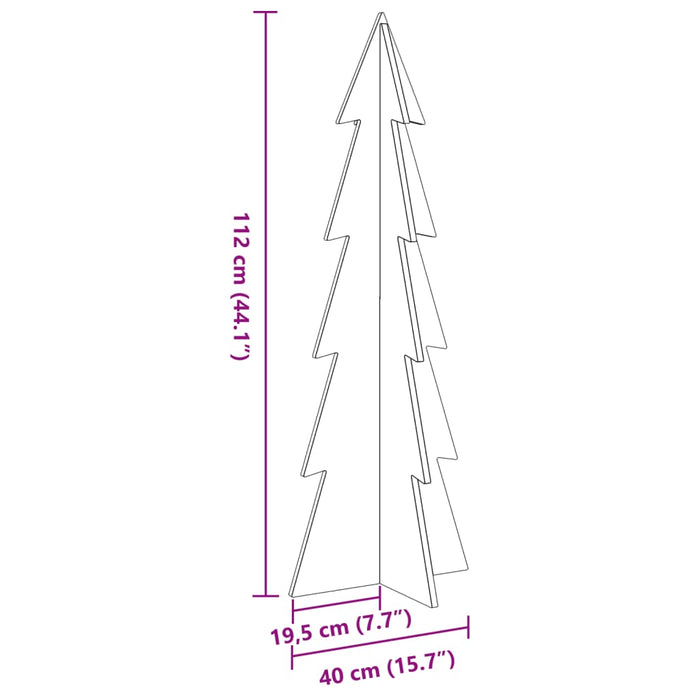 Brad de Crăciun din lemn decorativ, 112 cm, lemn de pin masiv - WALTI WALTI