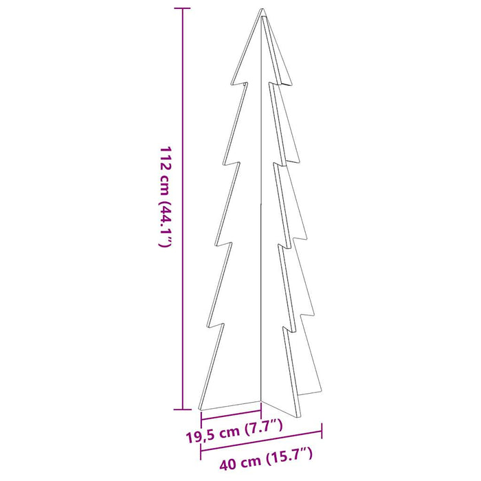 Brad de Crăciun decorativ, alb, 112 cm, lemn de pin masiv - WALTI WALTI