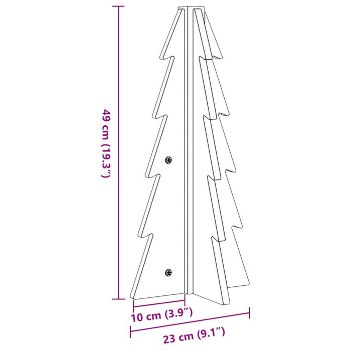 Brad de Crăciun decorativ, alb, 49 cm, lemn de pin masiv - WALTI WALTI