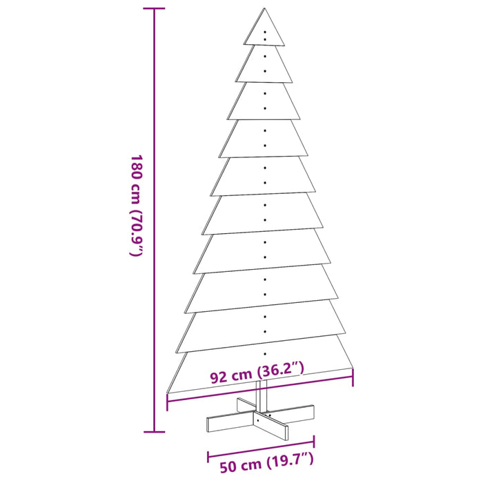 Brad de Crăciun din lemn decorativ, 180 cm, lemn de pin masiv - WALTI WALTI