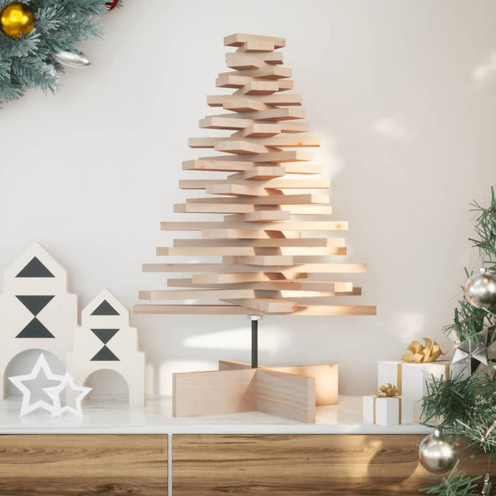 Brad de Crăciun din lemn decorativ, 80 cm, lemn de pin masiv - WALTI WALTI