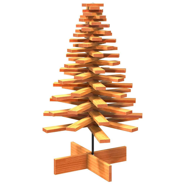 Brad de Crăciun decorativ, maro ceruit, 100 cm, lemn pin masiv - WALTI WALTI