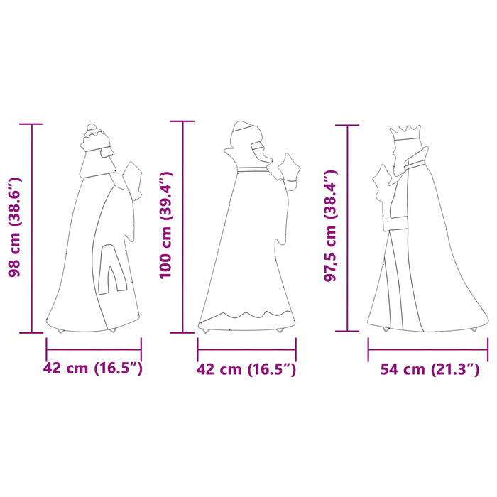 Iluminat de Crăciun 3 pcs Alb cald 105 cm țesătură - WALTI WALTI