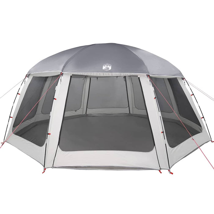 Cort de piscină cu pereți detașabili și plasă gri 612x612 cm - WALTI WALTI