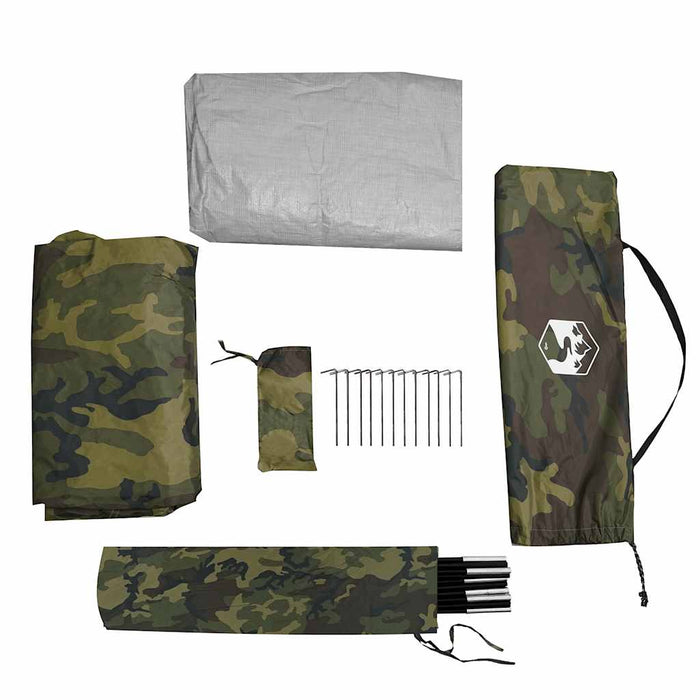 Cort de pescuit pentru 3 persoane, camuflaj, rezistent la apă - WALTI WALTI