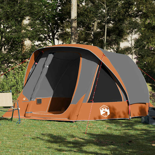 Cort de camping pentru 6 persoane, gri/portocaliu, impermeabil - WALTI WALTI