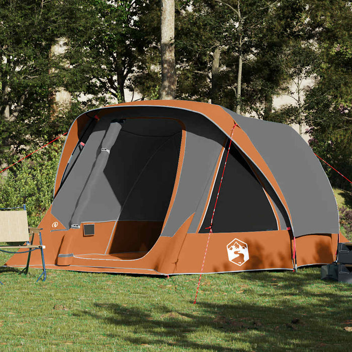 Cort de camping pentru 6 persoane, gri/portocaliu, impermeabil - WALTI WALTI