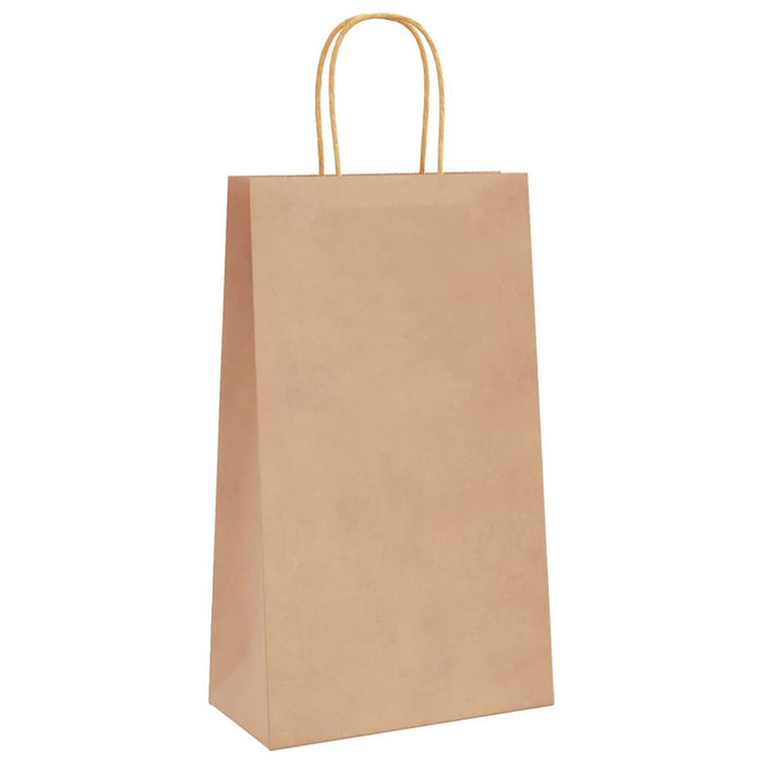 Pungi de hârtie 50 buc cu mânere maro 21x11x36 cm WALTI