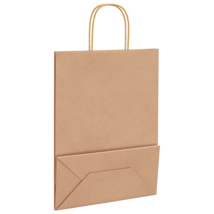 Pungi de hârtie 250 buc cu mânere maro 26x12x35 cm - WALTI WALTI