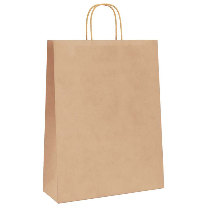 Pungi de hârtie 250 buc cu mânere maro 32x12x42 cm - WALTI WALTI