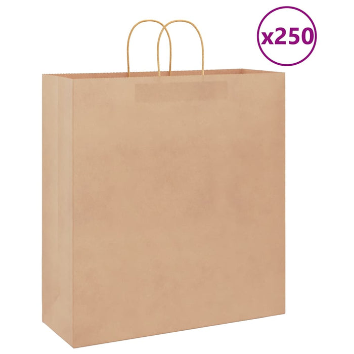 Pungi de hârtie 250 buc cu mânere maro 45x17x48 cm - WALTI WALTI