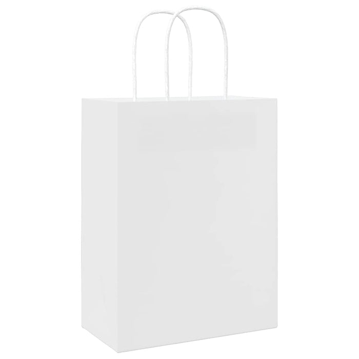 Pungi de hârtie 50 buc cu mânere albe 21x11x28 cm WALTI