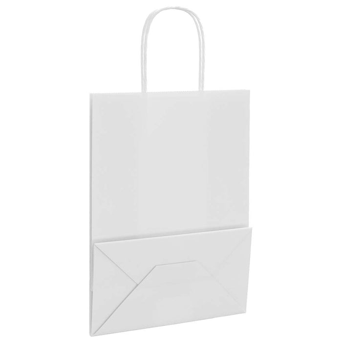 Pungi de hârtie 50 buc cu mânere albe 21x11x28 cm WALTI