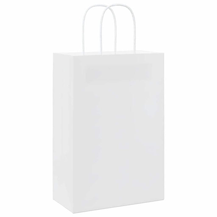 Pungi de hârtie 50 buc cu mânere albe 21x11x31 cm WALTI