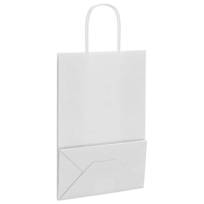 Pungi de hârtie 50 buc cu mânere albe 21x11x31 cm WALTI