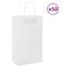 Pungi de hârtie 50 buc cu mânere albe 21x11x36 cm - WALTI WALTI