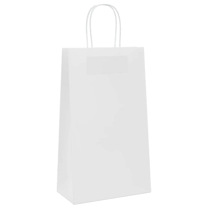 Pungi de hârtie 50 buc cu mânere albe 21x11x36 cm - WALTI WALTI