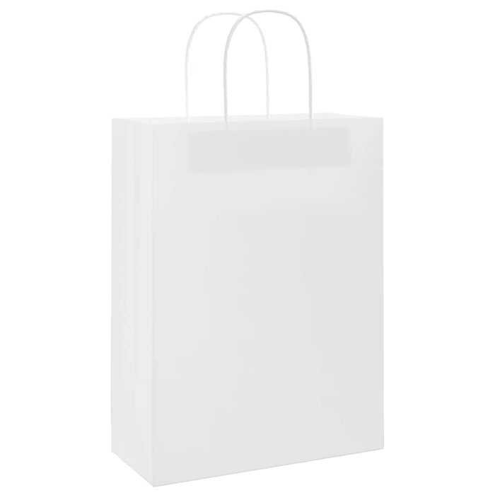 Pungi de hârtie 50 buc cu mânere albe 26x12x35 cm WALTI