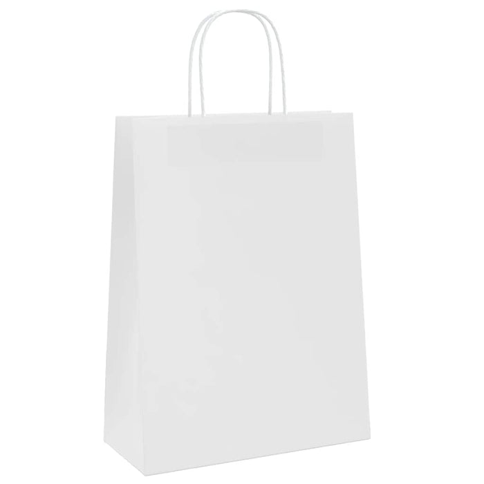 Pungi de hârtie 50 buc cu mânere albe 26x12x35 cm WALTI