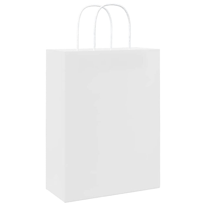 Pungi de hârtie 50 buc cu mânere albe 26x12x35 cm WALTI
